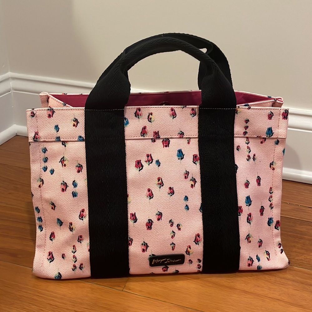 Betsey Johnson floral canvas tote crossbody (new)